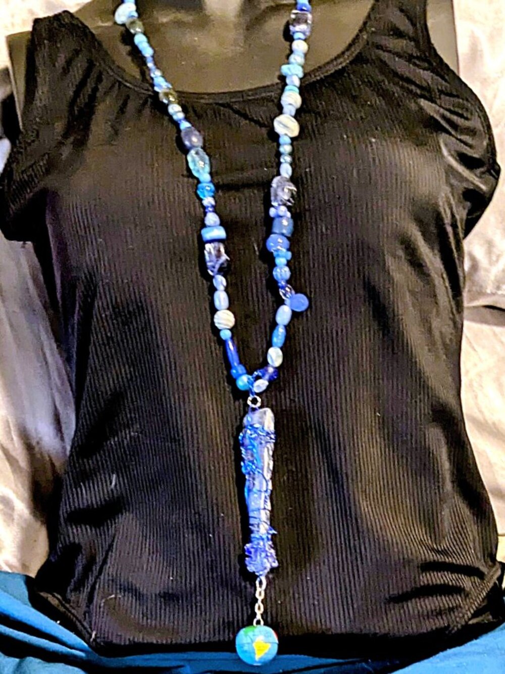 Crayola Blue Crayon Resin Back-to-School Teacher's Pendant